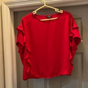 Lush Red Ruffle Sleeve Top